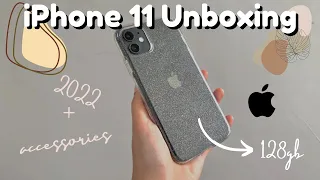 iPhone 11 Unboxing 2022 🍎 || 128gb, black aesthetic || nayy