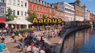 Aarhus Center (DENMARK)  -  Walking Tour 4k Ultra HD