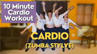 10 Minute Cardio Workout!  Zumba style. Move and have fun with the music until you sweat!