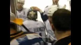 Vancouver Canuck players versus St. Louis Blues Fans.  PERSONAL FOOTAGE!