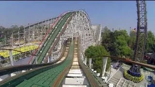 Montaña Rusa Wooden Roller Coaster POV Both Sides La Feria Mexico City