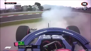 Brendon Hartley crash at FP3 Spanish GP 2018