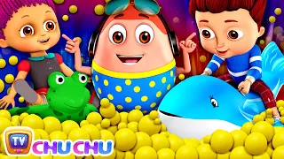 Kids Learn the Color Yellow in a Ball Pit with Surprise Eggs - ChuChu TV Toddler Videos for Babies