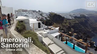 Beautiful Imerovigli, Santorini in Greece Walk ☀️ [Walking Tour 4K, 3D Sound]