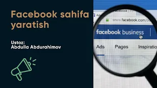 Facebook sahifa yaratish