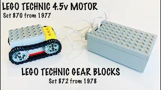 Lego Technic 4.5v Motor Set 870 (1977) and Gear Block Set 872 (1978)