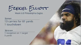 Ezekiel Elliott RB Dallas Cowboys | Every run, target, & catch | 2022 | Week 6 @ Philadelphia Eagles