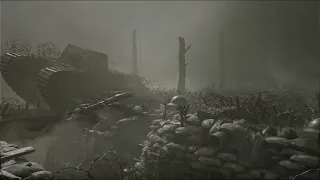 A Foggy Night In The Trenches | Sleeping In TheTrenches Ambience Distant Battle Sounds | WW1