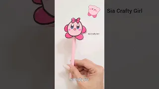 DIY Cute KIRBY Pen Decoration 🤩 #shots #shorts #youtubeshorts #trending #pendecoration #kirby #diy