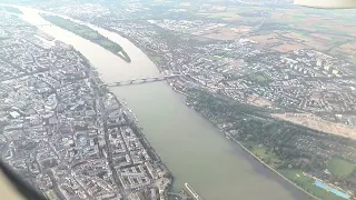 From Paris to Frankfurt viewing Mainz scenery via Airplane 2023