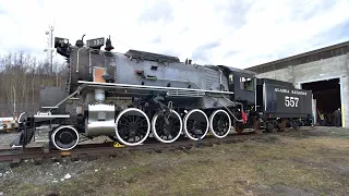 Engine 557, 10 years of restoration milestone. Locomotive and Tender finally united!