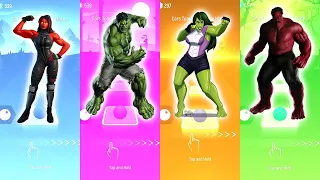 Tiles Hop DC Marvel, Red She-Hulk vs Hulk vs She Hulk vs Red Hulk
