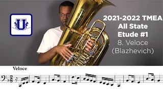 2021-2022 TMEA Tuba Etude #1 8. Veloce from Blazhevich 70 Studies for BBb Tuba Vol. 1