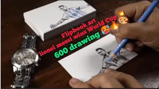 flipbook art lionel messi wins World Cup 💥💖#drawing