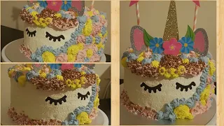 Amazing unicorn cake decorating idea(first time making a unicorn cake)