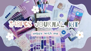 Affordable Aesthetic Purple Journal Set |Amazon find| UNBOXING #journal #scrapbooking  #amazonfinds