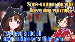 Mio fortune telling and advice for Sora that have worries [  Hololive / Tokino Sora / Ookami Mio ]