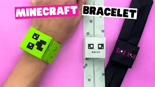 How to make ORIGAMI MINECRAFT BRACELET [paper bracelet]