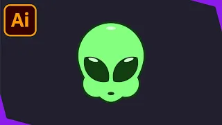 How To Draw A Cute Alien Face In Adobe Illustrator | Outer Space Series