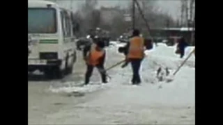 Особенности национальной уборки снега! Приколы 2016