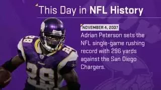 Adrian Peterson Sets NFL Single-Game Rushing Record | This Day in NFL History (11/04/07)