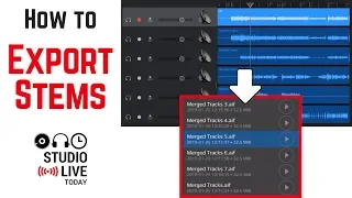 How to export stems (individual tracks) in GarageBand iOS