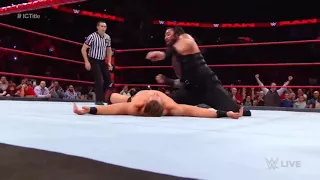 Roman Reings Spear To Miz - 20 November 2017 Mondays Night Raw