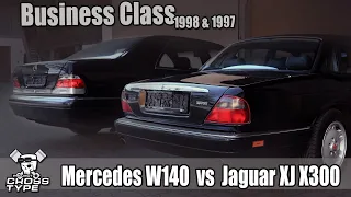 Business Class Vergleich Goliath Mercedes W140 gegen David Jaguar XJ X300