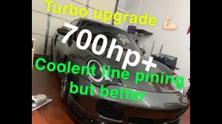 Porsche 996 turbo coolant line pinning but better and turbo upgrades and injectors