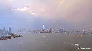 New York City 9/11 Rainbow - and Tribute in Light