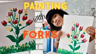 PAINTING WITH FORKS|KIDS ACTIVITIES |EASY NICEY 38