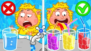 Lion Family 🥤 Journey to the Center of the Earth #71  Rainbow Soda Water   Cartoon for Kids