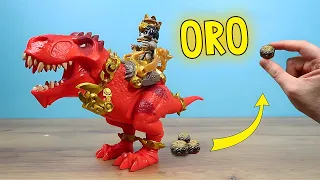 ¡BUSCO ORO EN CACA DE DINOSAURIO! Treasure X Dino Gold. Dinosaurio con un tesoro!