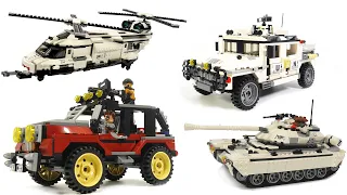 How to Build 4  Military  LEGO sets with tanks and helicopters - Qman Thunder Mission