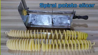 How to make a spiral potato cutter at home || DIY spiral potato slicer ||