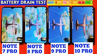 Redmi Note 10 Pro vs Redmi Note 9 Pro vs Redmi Note 8 Pro vs Note 7 Pro |  Battery Drain Test |