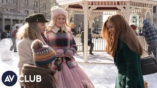 Godmothered's Isla Fisher and Jillian Bell on hoop skirts and holidays