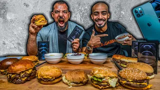 تحدي ١٥،٠٠٠ سعرة برجر ايفون ١٢ برو ازرق 📱Burger Challenge 15,000 Calories Iphone 12 pro