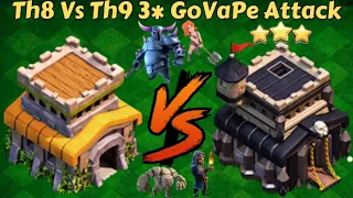 Most Powerful Th8🆚Th9 3* Attack Strategy 2024|Th8 GoVaPe Attack Strategy 2024 #clashofclans