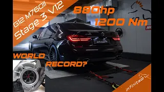 880hp M760li V12 Stage 3 Dyno and pulls | Worlds strongest V12 7 series? | infinitas M760li Stage 3