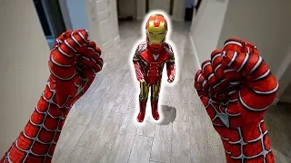 SPIDERMAN VS IRONMAN IN SUPERHERO BATTLE - Marcos and Brancoala