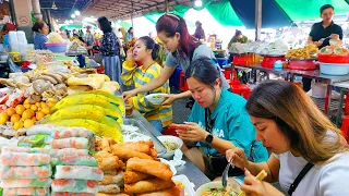 Best Street Food Collection - Rice Noodles, Spring Roll, Noodle Soup, Yellow Pancake, Fried Cricket