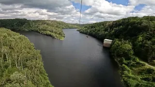 Harzdrenalin Megazipline Seilbahn - beste Aussicht auf üppiges Grün und Fluss | Zipline Germany 4K