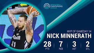 Nick Minnerath's top performance (28 Pts / 7 Reb) makes him MVP of the Week 14!