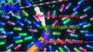 slither.io 10.000 mass Unlimited Bots hack Gameplay