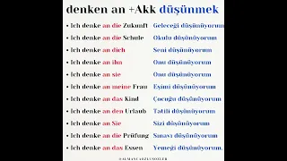 Denken an + Akkusativ düşünmek- Örnek cümleler Deutsch und Türkisch