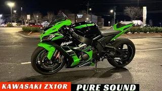 Kawasaki Zx10r Pure Sound 😳 | Absolutely insane | Bike Tuned by @EJR-Performance 🔥🔥🔥