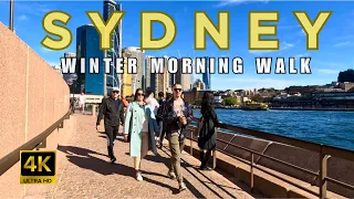 [4K] WINTER MORNING WALK CITY OF SYDNEY AUSTRALIA 🇦🇺 2023