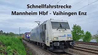 Schnellfahrstrecke Mannheim Hbf - Vaihingen Enz, als Güterzug am Tag unter den ICE´s auf der SFS