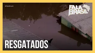 RS: Helicóptero da RECORD flagra cachorrinho ilhado em telhado de casa